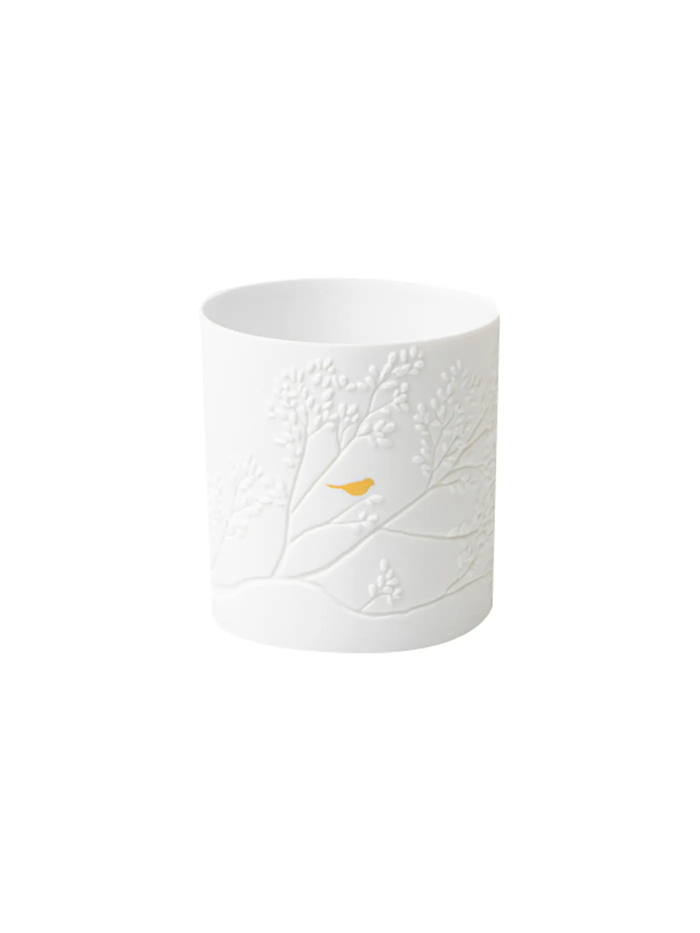 RAEDER | Teelichthalter GOLDVOGEL 6,5x7cm Weiss | 